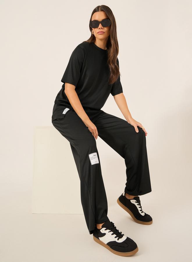 Styli Solid Oversized Top and Wide Leg Joggers Co-Ords  - Image 1