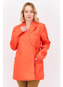 Heartbreak Women Regular Fit Solid Casual Blazer, Dark Orange  - Image 1