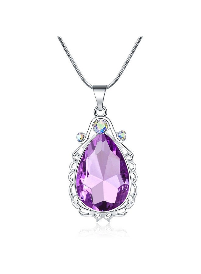 Vinjewelry Vinjewelry Sofia Necklace Amulet Teardrop Amethyst Pendant Necklace Sofia Princess Costumes Jewelry for Little Girls - Image 1