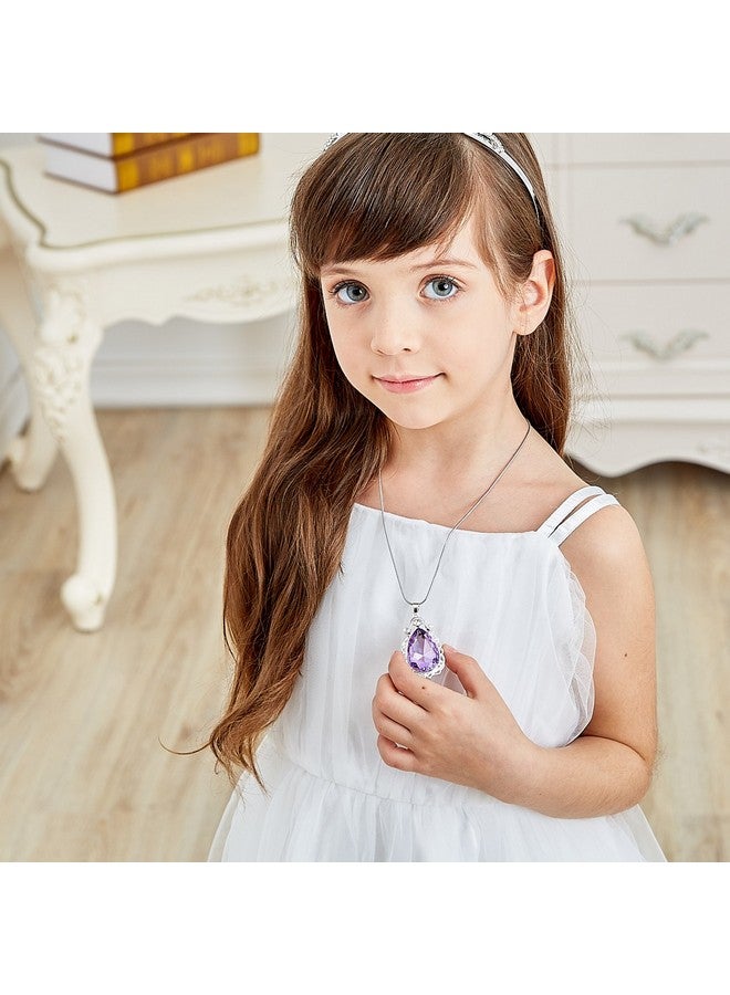 Vinjewelry Vinjewelry Sofia Necklace Amulet Teardrop Amethyst Pendant Necklace Sofia Princess Costumes Jewelry for Little Girls - Image 3