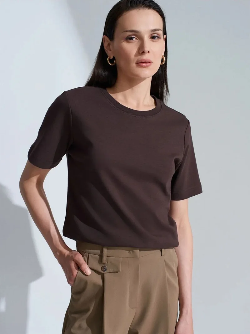 ديلفين Dilvin Women's Cotton Crew Neck T-Shirt
