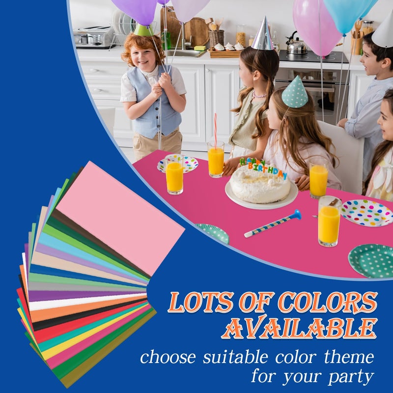 YSYJ 12 Pack Hot Pink 54 x 108 Inch Disposable Plastic Tablecloths Rectangular Table Cloth Plastic Table Cover for Parties - Image 5