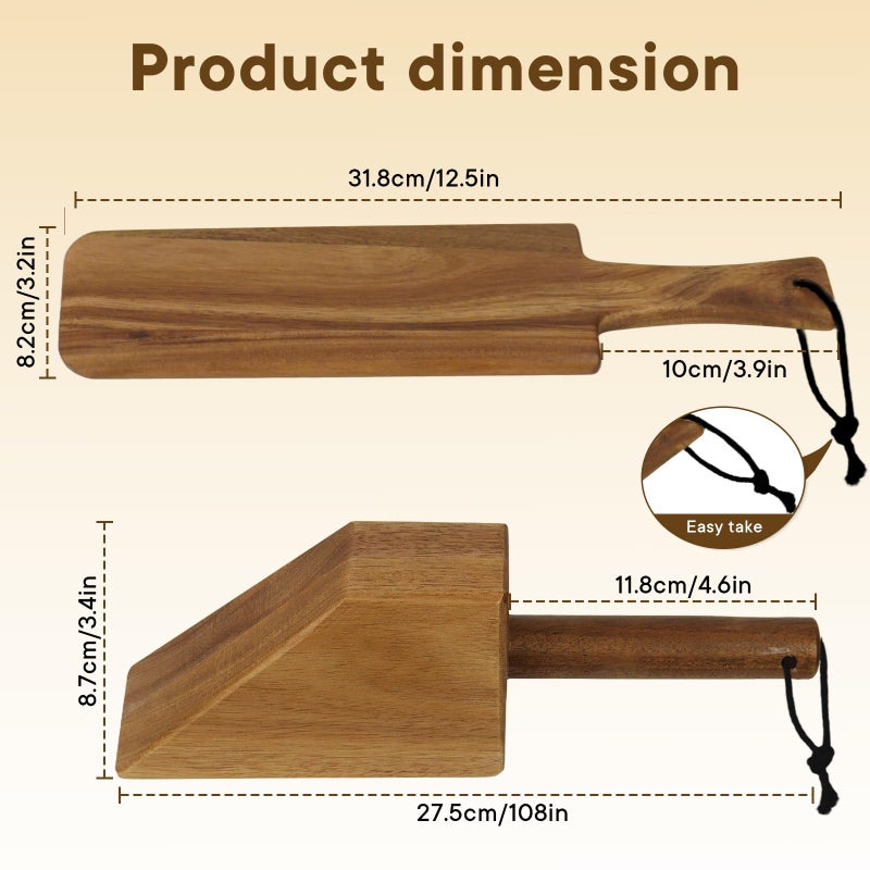 BHNJUTM Acacia Wood Mattress Lifter Tool for Changing Sheets, Easy Lever-Action Lift & Comfort Grip, Sturdy Wooden Design for Seniors, Caregivers, Housekeepers, Daily Bed Making & Sheet Tucking - Image 2