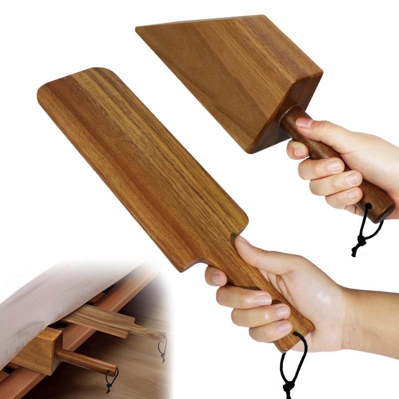 BHNJUTM Acacia Wood Mattress Lifter Tool for Changing Sheets, Easy Lever-Action Lift & Comfort Grip, Sturdy Wooden Design for Seniors, Caregivers, Housekeepers, Daily Bed Making & Sheet Tucking - Image 1