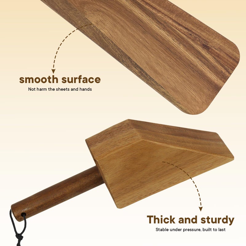 BHNJUTM Acacia Wood Mattress Lifter Tool for Changing Sheets, Easy Lever-Action Lift & Comfort Grip, Sturdy Wooden Design for Seniors, Caregivers, Housekeepers, Daily Bed Making & Sheet Tucking - Image 5