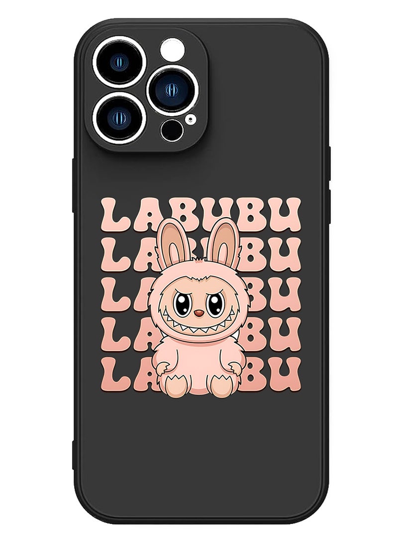 Theodor Protective Slim Fit Case Liquid Silicone Cover with Full Body Protection Anti-Scratch Shockproof Case For Apple iPhone 12 Pro Max (Black) Labubu (8) - Image 1