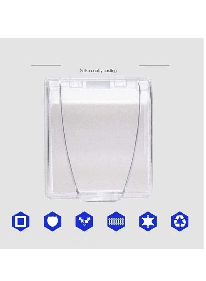 Y&D Wall Switch Waterproof Cover Box, Universal Plug Socket Cover, Light Panel Doorbell Flip Cap Home Bathroom Kitchen Accessory Plastic Clear 2 Pcs  - Image 3