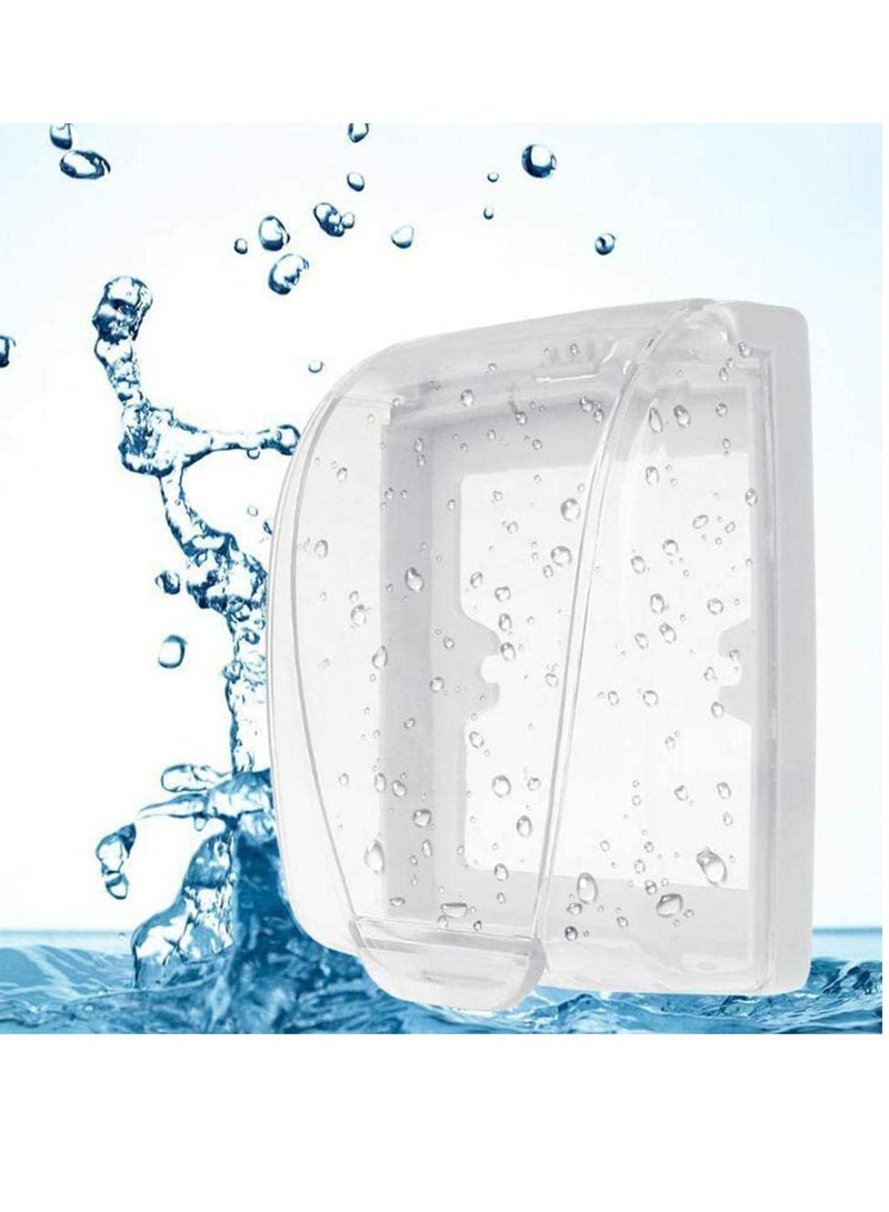Y&D Wall Switch Waterproof Cover Box, Universal Plug Socket Cover, Light Panel Doorbell Flip Cap Home Bathroom Kitchen Accessory Plastic Clear 2 Pcs  - Image 4