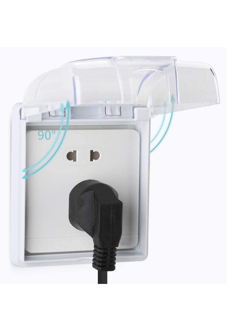 Y&D Wall Switch Waterproof Cover Box, Universal Plug Socket Cover, Light Panel Doorbell Flip Cap Home Bathroom Kitchen Accessory Plastic Clear 2 Pcs  - Image 2