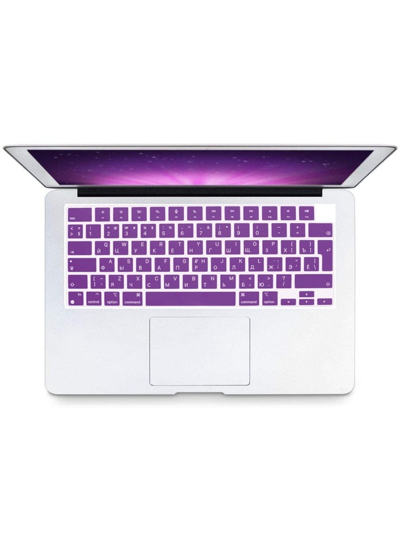 أمم غطاء لوحة المفاتيح الروسية الإنجليزية من السيليكون لإصدار الاتحاد الأوروبي لجهاز M2 MacBook Air 13.6 بوصة 2022 A2681 و MacBook Pro 14 بوصة 2022 2021 A2442 M1 و MacBook Pro 16 بوصة 2022 2021 A2485 M1 ، - Image 3