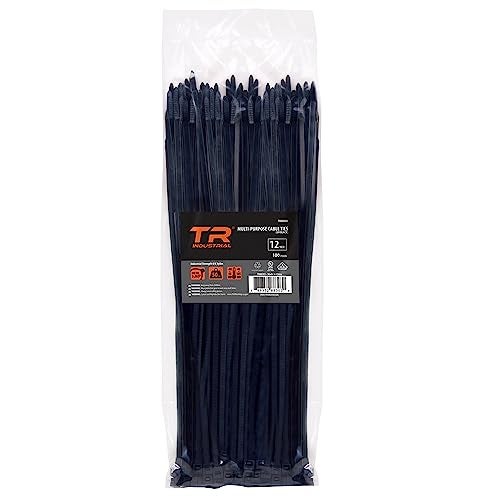 TR Industrial Multi-Purpose UV Resistant Black Cable Ties, 12 inches, 100 Pack - Image 1