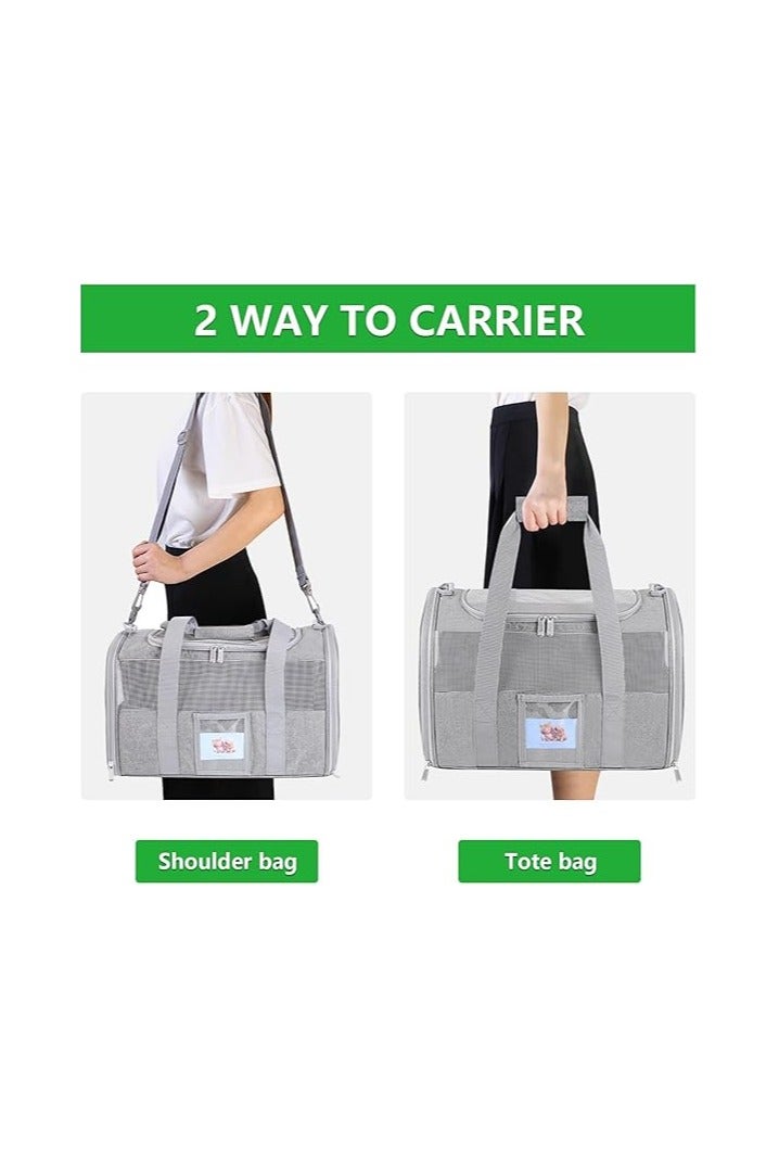 Large Pet Carrier, Dog Carrier 20 lbs and Up, Soft Sided Cat Carriers for Large Cats Under 25 lbs, Foldable - Image 3