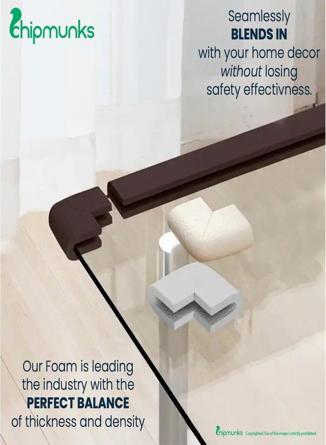 تشيب مانكس واقي حواف للأطفال من تشيبمانكس، مقاوم للتجاعيد، لا يسبب أي ضرر للأثاث عند التركيب، مصنوع في الهند، حافة مطاطية (2 متر، شكل حرف U، بني) - Image 5