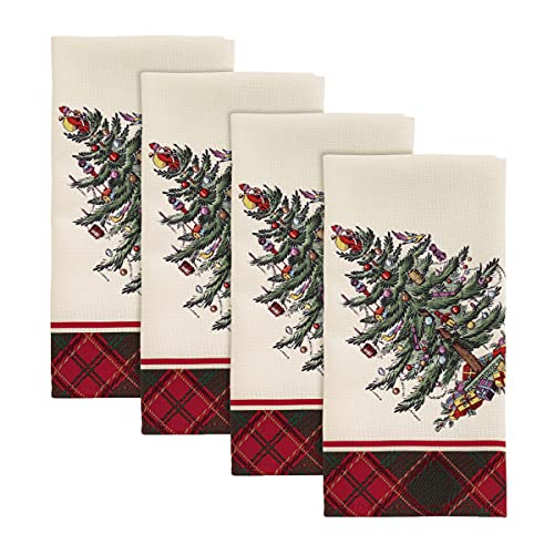 Spode - Napkin Set, Holiday Home Decor, Set of 4 (Spode Christmas Tree Tartan Collection) - Image 2