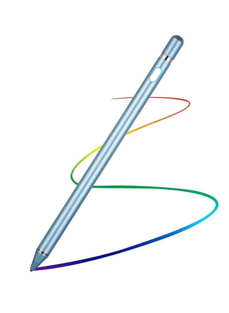 TIGER Universal Stylus Pen Blue, Active Stylus Pen for Touch Screens, 1.5mm Metal Fine Point High Sensitivity Digital Stylus Pen Compatible with iPad, Android Tablet and Other Touch Screens - Blue - Image 1