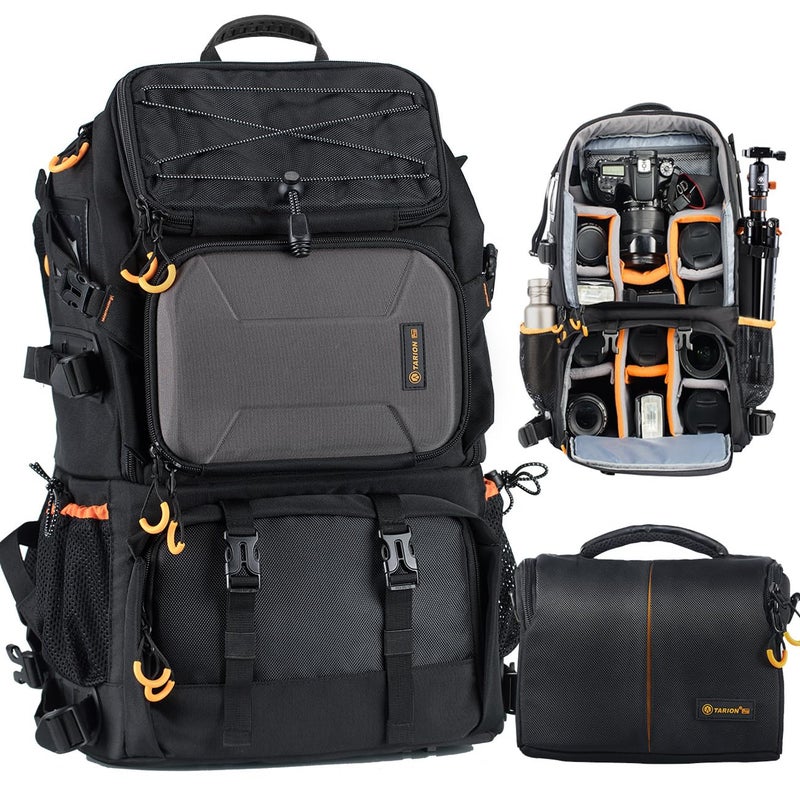 TARION 27L Extra Large Camera Backpack - 2 in 1 Professional Camera Bags for Photographers with 15.6" Laptop Compartment & Waterproof Raincover & Tripod Holder (PB01) - Image 1