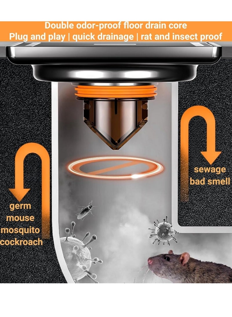 Excefore Odor Proof Floor Drain, Bathroom Sink Plug Bottle Trap, Suitable for Floor Drain Backflow Preventer 1.75 * 1.75 * 1.5 in， Anti-Sewer Odor Diffusion in Bathroom, Shower, Kitchen（2PCS） - Image 4