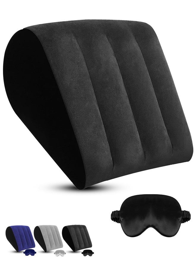 TheClover Inflatable Wedge Pillow for Sleeping - Leg Elevating Pillow with Sleep Mask, Bed Wedge Pillow for Camping（Black） - Image 1