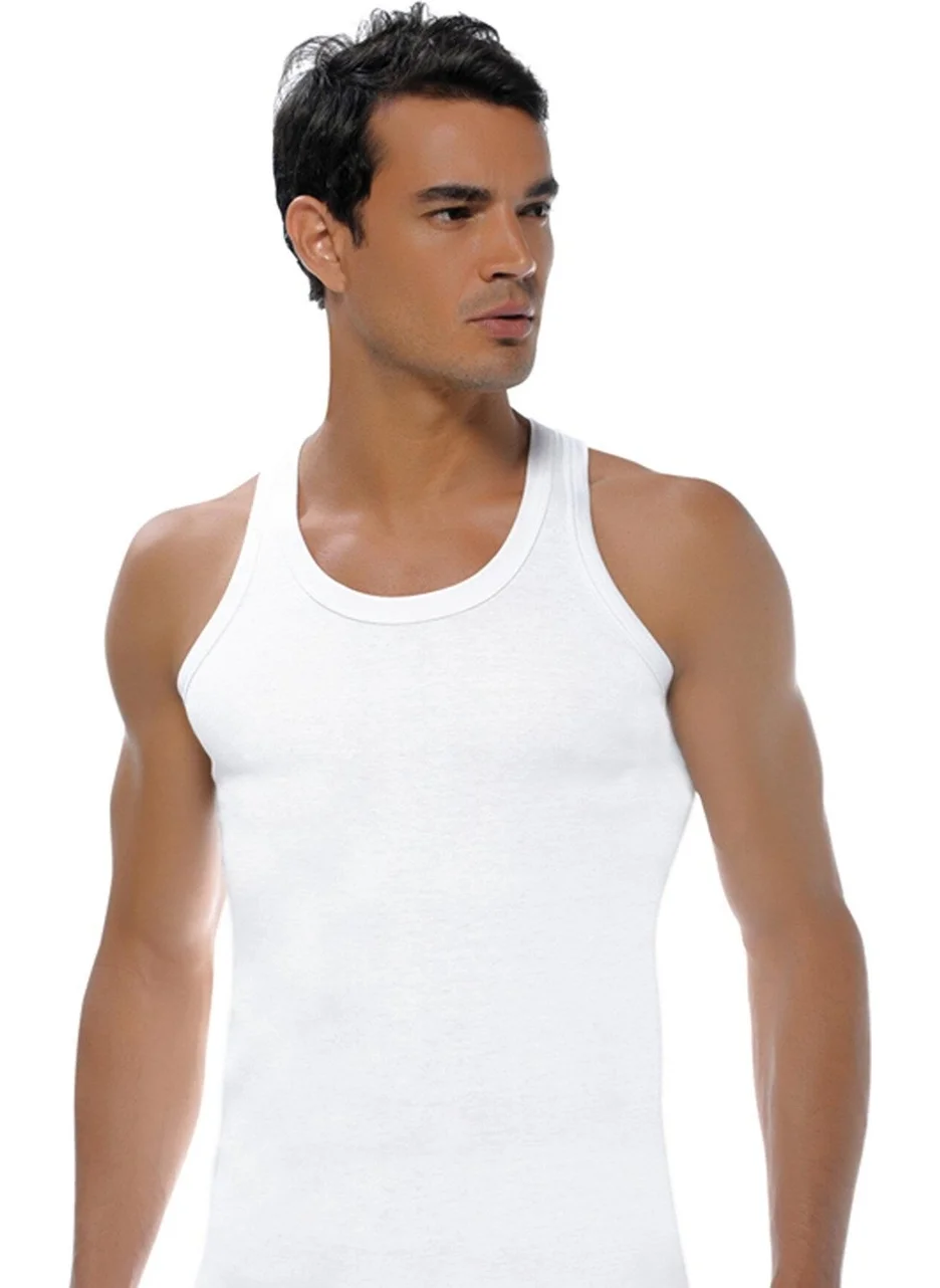 Gümüş Silver Men's Rib Strapped Undershirt 3002/4004 - 6 Pieces