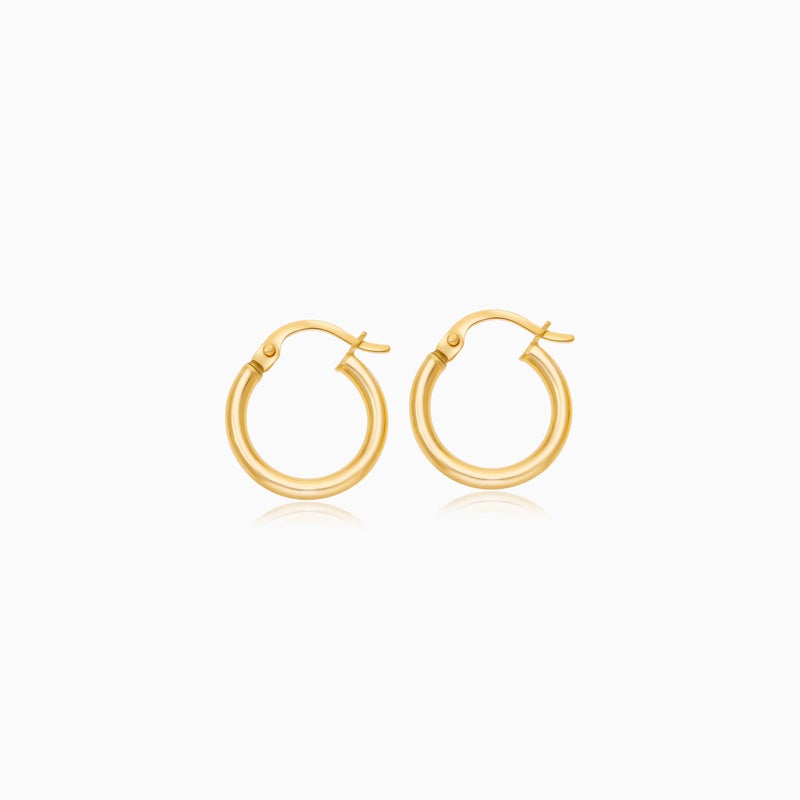 Jawhara Jewellery 18K Yellow Gold Round Hoop Earrings for Women, 2.5cm Diameter Classic Hoops Collection Jewellery, Lightweight Timeless Circle Hoops, Elegant Everyday to Occasion Wear By Jawhara Jewellery - Image 1