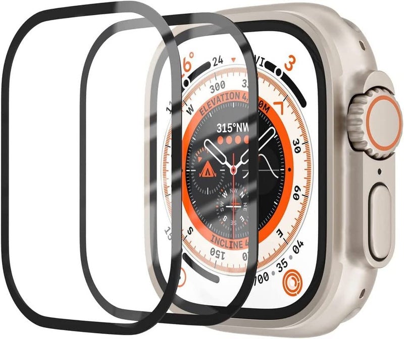 AWH Apple Watch Ultra 49mm 2-Pack Ultra-Thin Tempered Glass Screen Protector, Bubble-Free, Anti-Scratch - Image 3