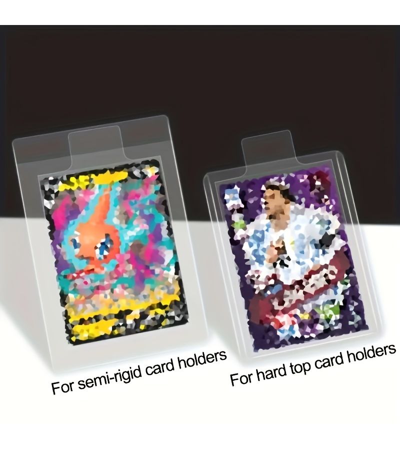 100 Pcs Transparent Plastic Card Holder Set For Trading Cards Easy Access No Damage Durable Card Holders - Image 3