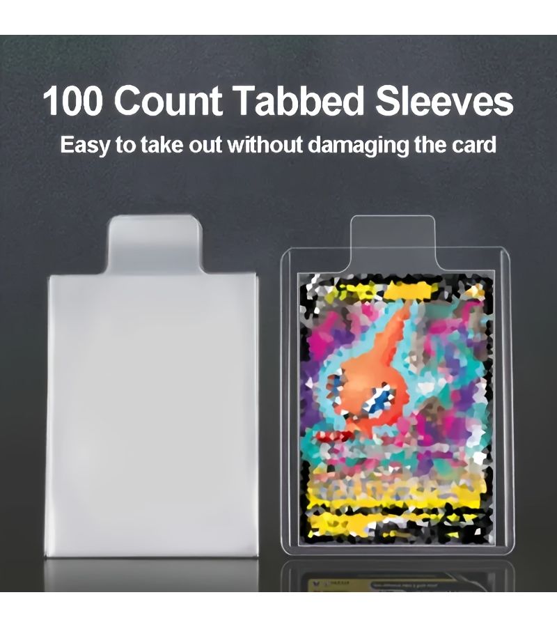 100 Pcs Transparent Plastic Card Holder Set For Trading Cards Easy Access No Damage Durable Card Holders - Image 5