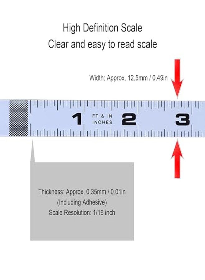 Garosa Self Adhesive Measuring Tape 48 Inch Right to Left Reading Ruler Tape Workbench Ruler Sticky Measure Tape for Woodworking Saw Drafting Table - Image 4