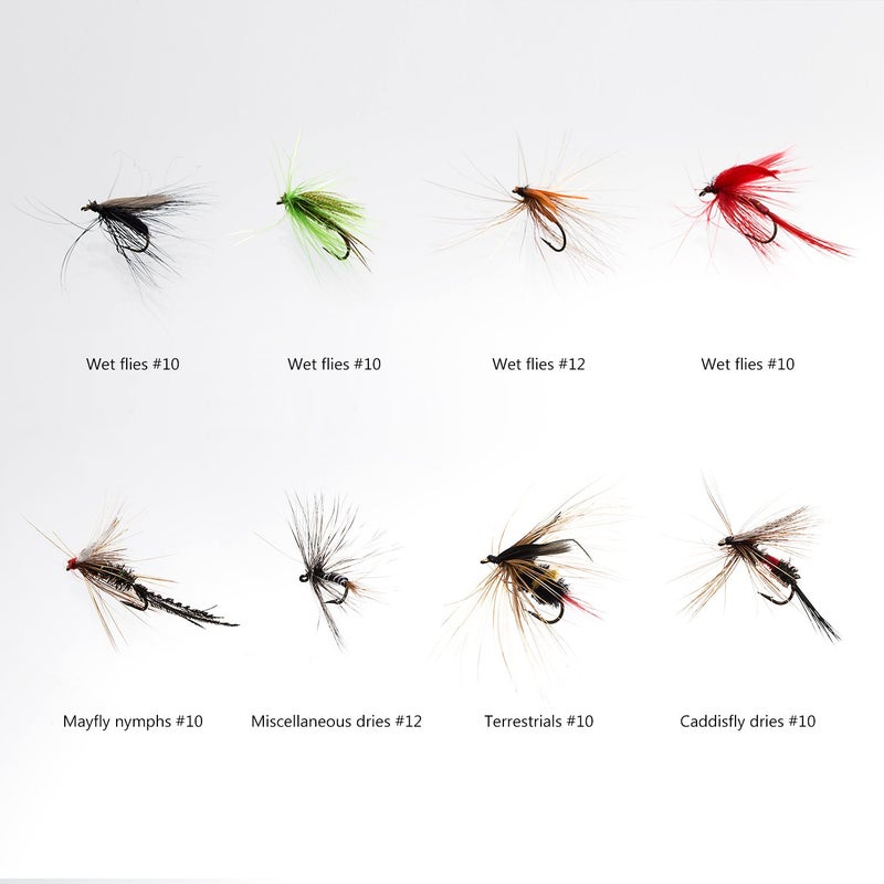 BASSDASH Fly Fishing Flies Kit Fly Assortment Trout Bass Fishing with Fly Box, 36/64/72/76/80/96pcs with Dry/Wet Flies, Nymphs, Streamers, Popper - Image 4