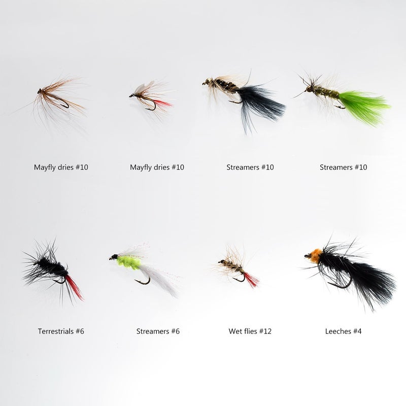 BASSDASH Fly Fishing Flies Kit Fly Assortment Trout Bass Fishing with Fly Box, 36/64/72/76/80/96pcs with Dry/Wet Flies, Nymphs, Streamers, Popper - Image 3
