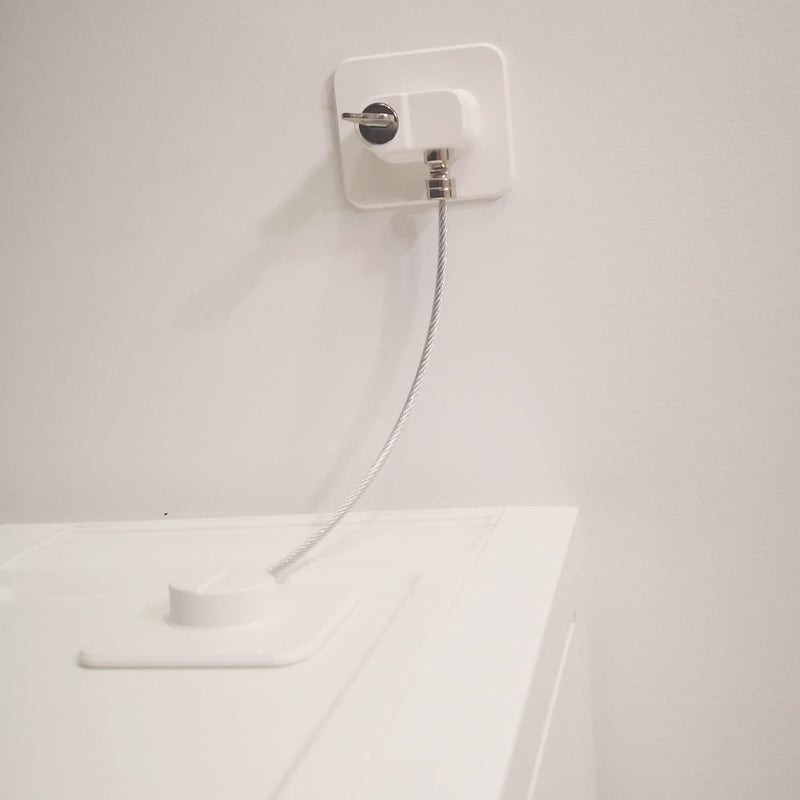 YEYA Upgraded No Drill Anti Tip Furniture Wall Anchors for Baby Proofing White 4 Pack - Image 4