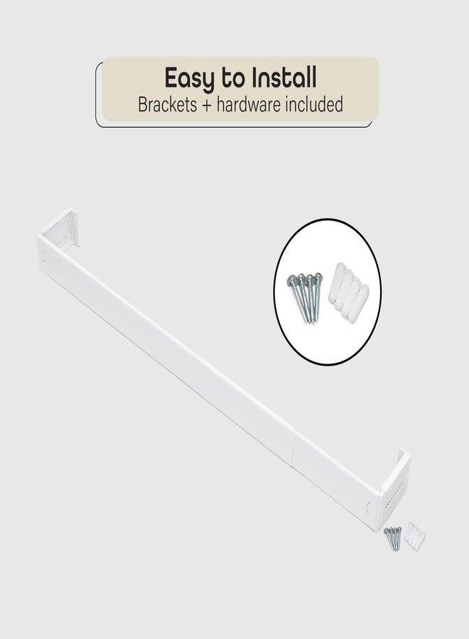 أكيم قضيب ستارة جيبية من فانتازيا بعرض 2.5 بوصة للنوافذ، عرض قابل للتعديل من 48 إلى 86 بوصة، وبروز قابل للتعديل من 3.5 إلى 4.5 بوصة - أبيض - قضيب تلسكوبي سهل التركيب مع دعامات وملحقات - Image 4