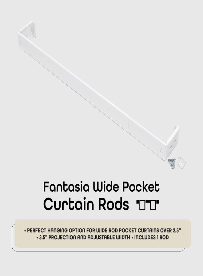 أكيم قضيب ستارة جيبية من فانتازيا بعرض 2.5 بوصة للنوافذ، عرض قابل للتعديل من 48 إلى 86 بوصة، وبروز قابل للتعديل من 3.5 إلى 4.5 بوصة - أبيض - قضيب تلسكوبي سهل التركيب مع دعامات وملحقات - Image 2