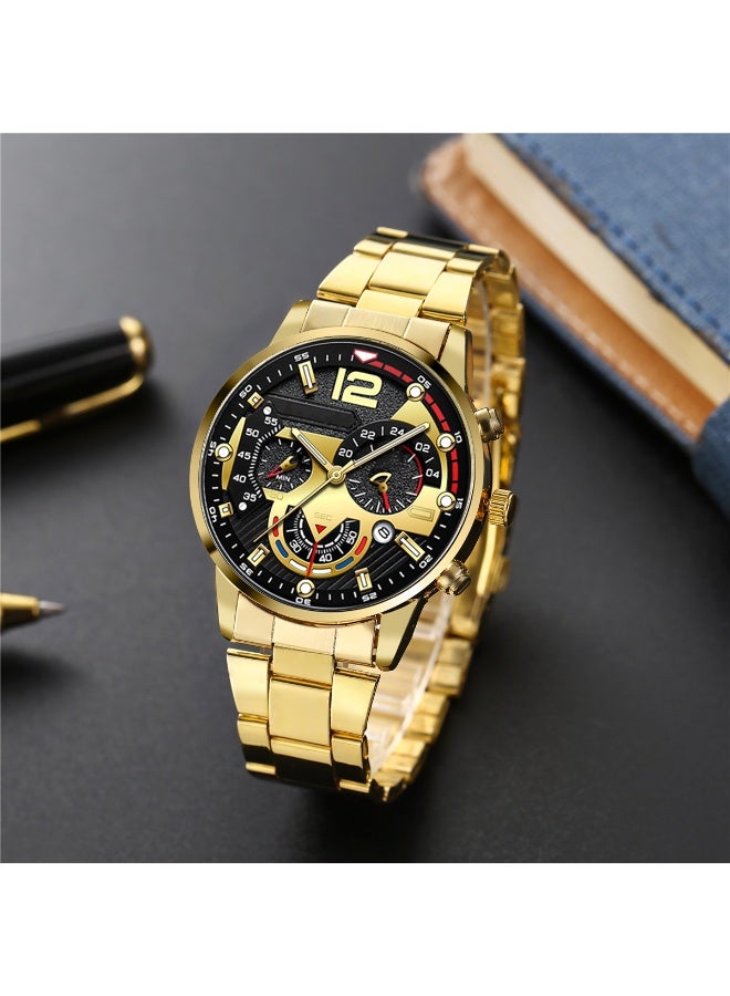 6pcs الفولاذ المقاوم للصدأ ساعة الكوارتز ، لوحة كبيرة من السهل قراءة ساعة الكوارتز ، مناسبة له هدية عيد ميلاده المثالية - Image 3