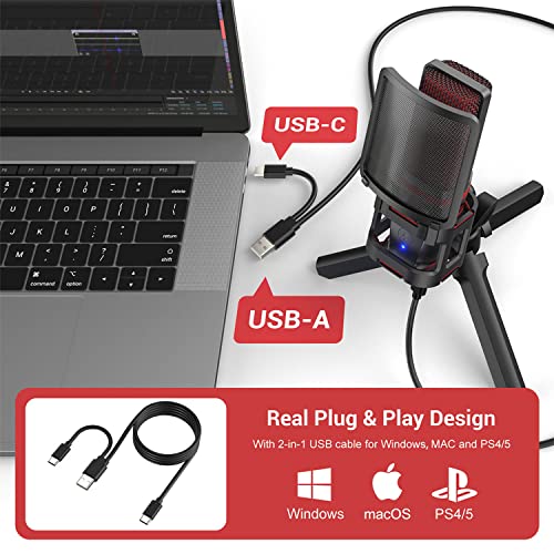 Audio Array AM-C6 USB Plug & Play Condenser Microphone Kit | with pop-Filter & Shock Mount | 3.5 mm No Latency Monitoring, Volume Control & Mute Button | Gaming, Podcasting & Streaming - Image 2