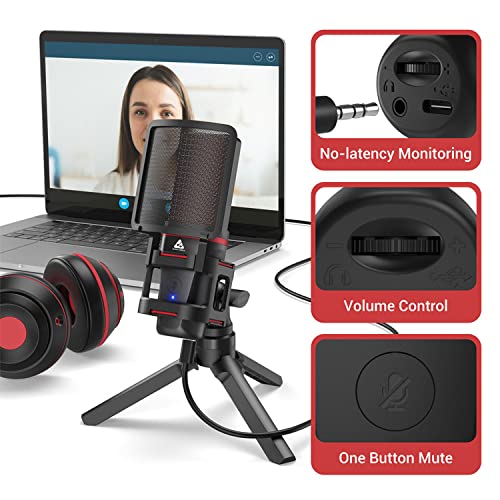 Audio Array AM-C6 USB Plug & Play Condenser Microphone Kit | with pop-Filter & Shock Mount | 3.5 mm No Latency Monitoring, Volume Control & Mute Button | Gaming, Podcasting & Streaming - Image 3