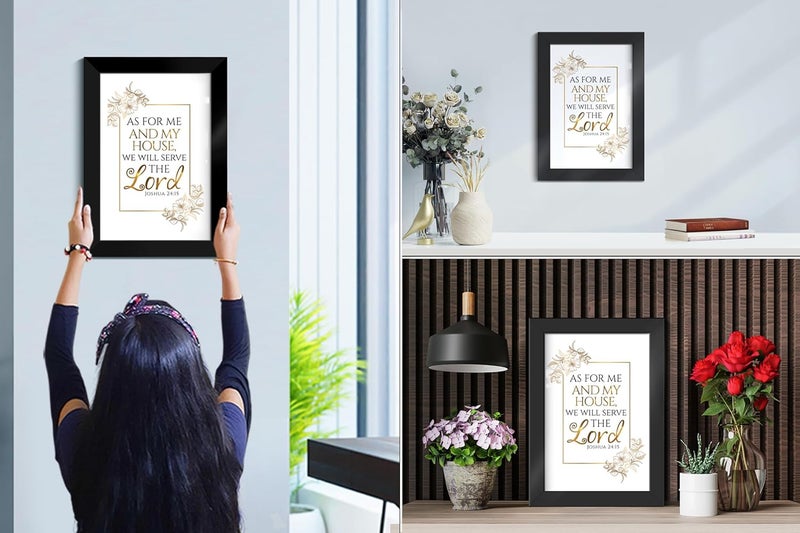 Elben Creatives Bible Verses Frame As for me and my house we will serve the Lord Joshua 2415 Christian Photo FramesChristian Home DecorChristian Gift - Image 2