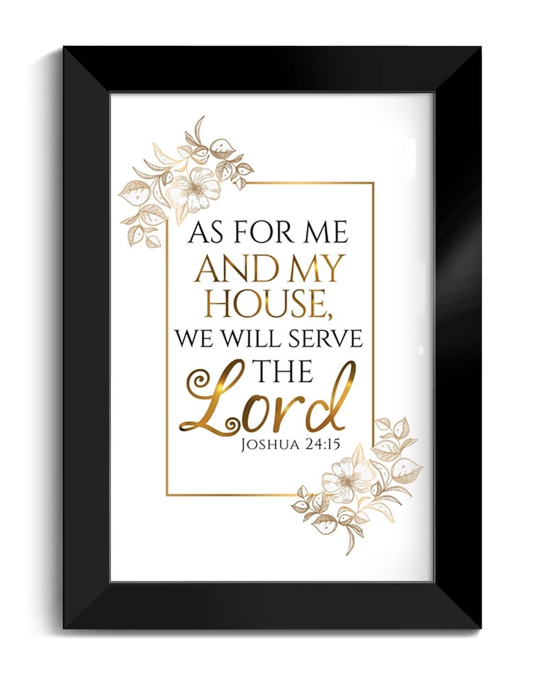 Elben Creatives Bible Verses Frame As for me and my house we will serve the Lord Joshua 2415 Christian Photo FramesChristian Home DecorChristian Gift - Image 1