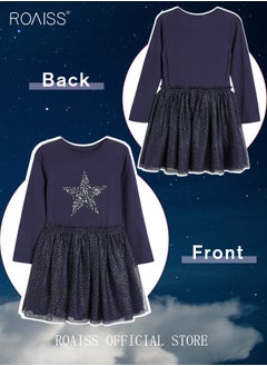 roaiss Toddler Girl Tulle Dress Autumn Cute Cartoon Pattern Cotton Dress Sequins Daily Baby Girl Casuals Dress Long Sleeve  - Image 5