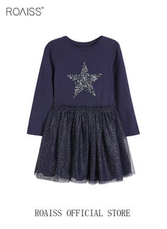 roaiss Toddler Girl Tulle Dress Autumn Cute Cartoon Pattern Cotton Dress Sequins Daily Baby Girl Casuals Dress Long Sleeve  - Image 1