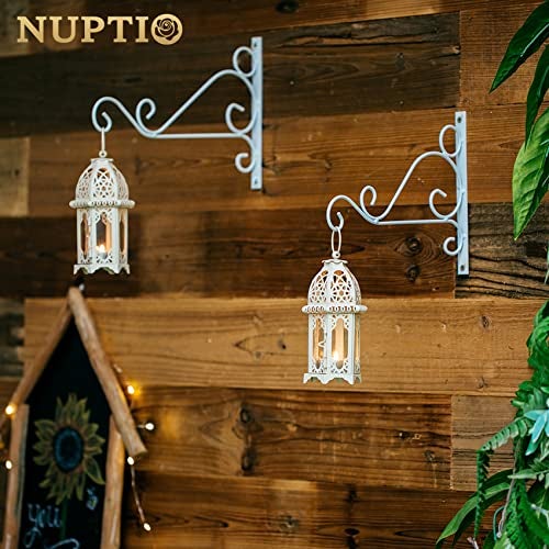 NUPTIO 2 Pcs Moroccan Style Candle Lantern - Small Sized Tealight Candle Holder with Transparent Glass Panels Great for Patio, Indoors/Outdoors, Events, Parties and Weddings, White - Image 3