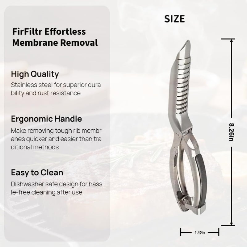 FirFiltr Rib Prep Tool Pro,Stainless Steel Rib Membrane Removal Tool,Professional Boning Tongs Rib Prep Tool for BBQ Enthusiasts,Ergonomic Handle for Easy Membrane Removal(1 PCS) - Image 2