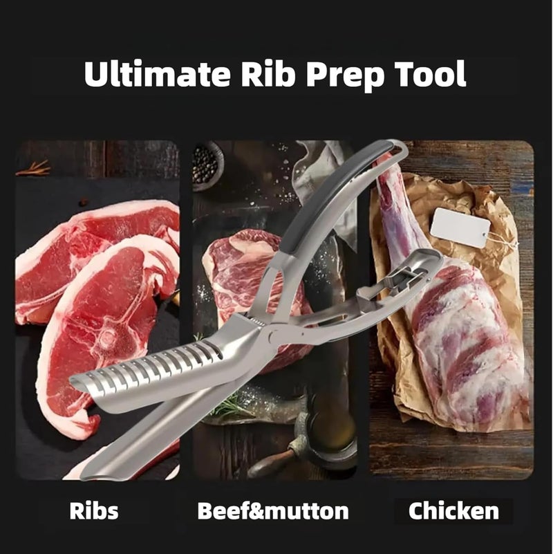 FirFiltr Rib Prep Tool Pro,Stainless Steel Rib Membrane Removal Tool,Professional Boning Tongs Rib Prep Tool for BBQ Enthusiasts,Ergonomic Handle for Easy Membrane Removal(1 PCS) - Image 4