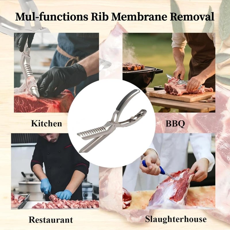 FirFiltr Rib Prep Tool Pro,Stainless Steel Rib Membrane Removal Tool,Professional Boning Tongs Rib Prep Tool for BBQ Enthusiasts,Ergonomic Handle for Easy Membrane Removal(1 PCS) - Image 3
