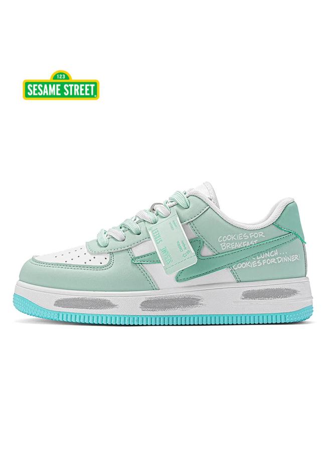 Sesame Street Uni Trendy Sneakers Casual White Graffiti Couple Flat Shoes Cheese White Green Size 40 - Image 2