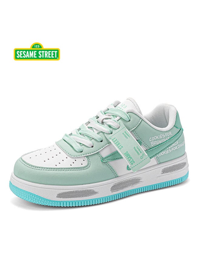 Sesame Street Uni Trendy Sneakers Casual White Graffiti Couple Flat Shoes Cheese White Green Size 40 - Image 3