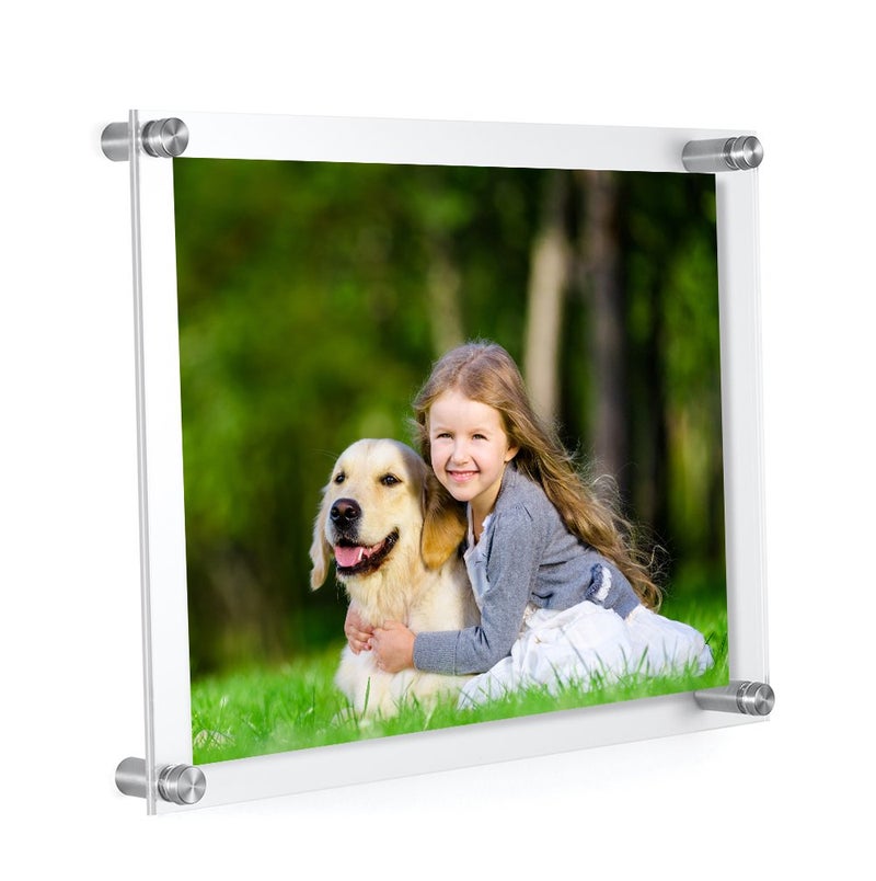 MeetU Acrylic 8.5 x 11 Frame -Inner 8x10 Picture Frame -Wall Mount Photo Frame Use As Family Picture Frame, Baby Photo Frame, Document Frame, Art Frames -Create Supper Clear Floating Look - Image 1