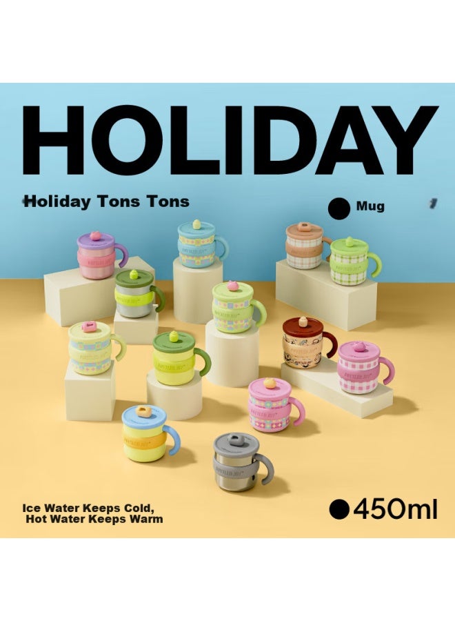 Bottled Joy Holiday Large Capacity Mug With Lid, Office Water Cup, Stainless Steel 316 Yibo Student Thermos