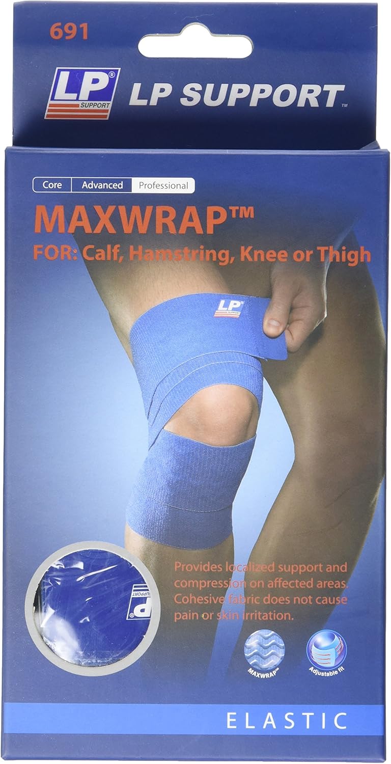 LP SUPPORT LP Calf Hamstring Knee or Thigh Max Wrap Support Wrap Designed to Aid Prevention Treatment and Rehabilitation of Injury Blue One Size - Image 1