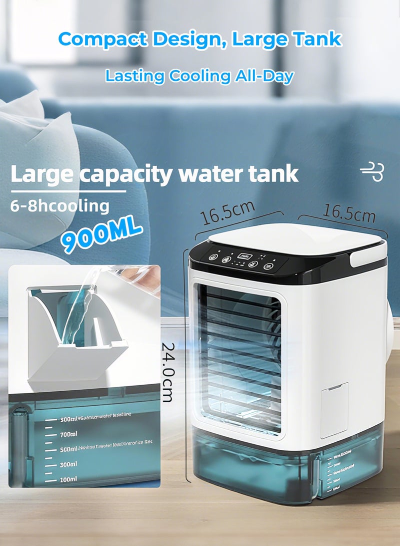 Misting Cooling Fan - 900ml Water Tank & Ice Box, Faster Cooling vs Regular Desk Fans, Water Fan with 36dB Brushless Motor, 3 Speeds & Timer - Image 4